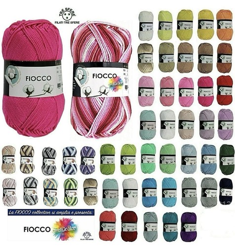 Gomitolo cotone fiocco tinta - cotone,